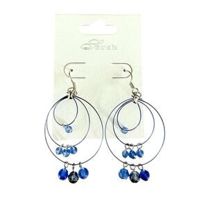 Y2K blue earrings dangle beaded NWT NOS